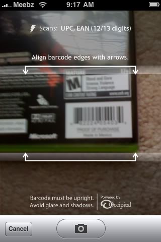 barcode scanner iphone app. Capturing a arcode