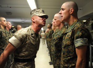 Drill instructor shouting