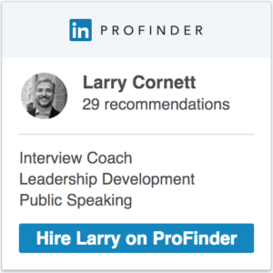 Larry Cornett LinkedIn ProFinder badge